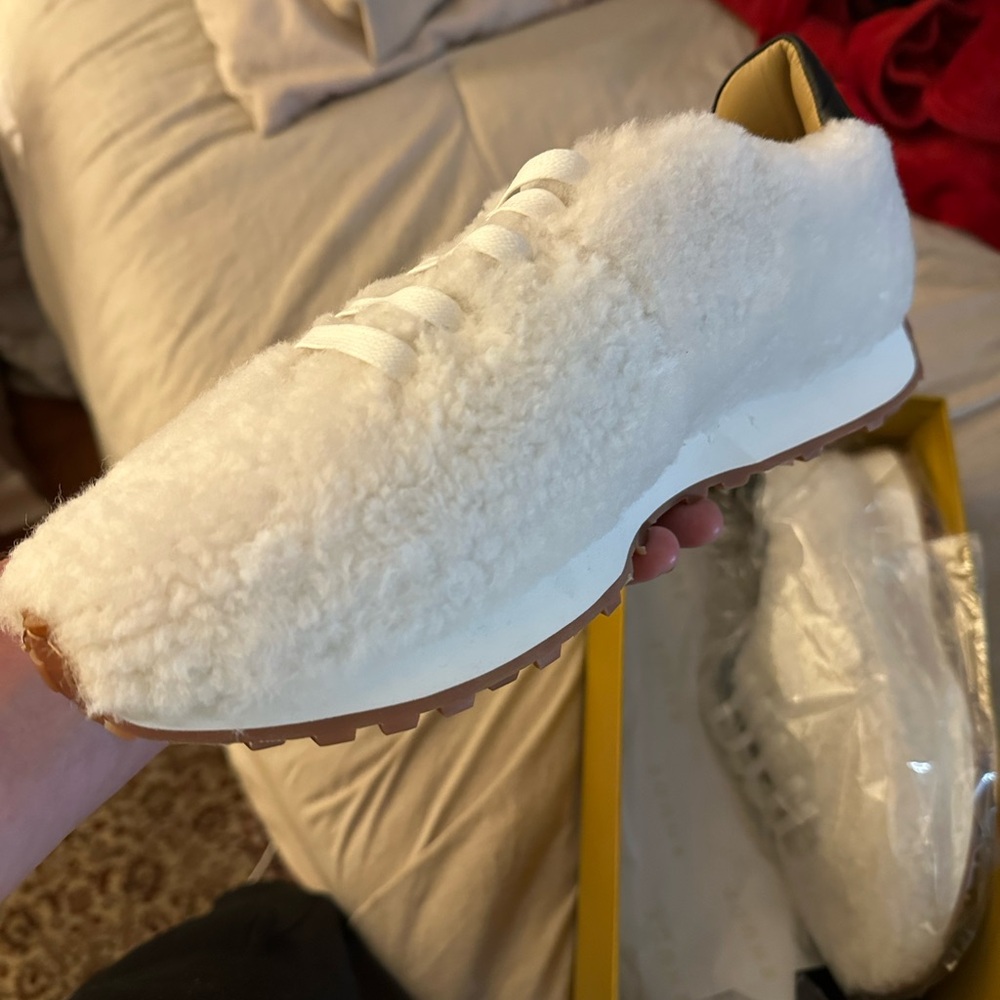 Rhude White Sherpa Runner Sneakers - Picture 2 of 9